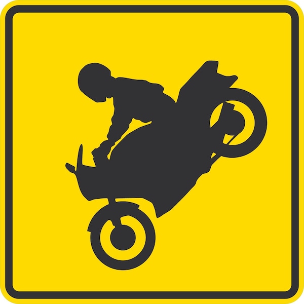 Lyle Bike (with Man Riding Bike Symbol), 30x30, High Intensity Prismatic, Yellow G-15286-HI_30x30 - main