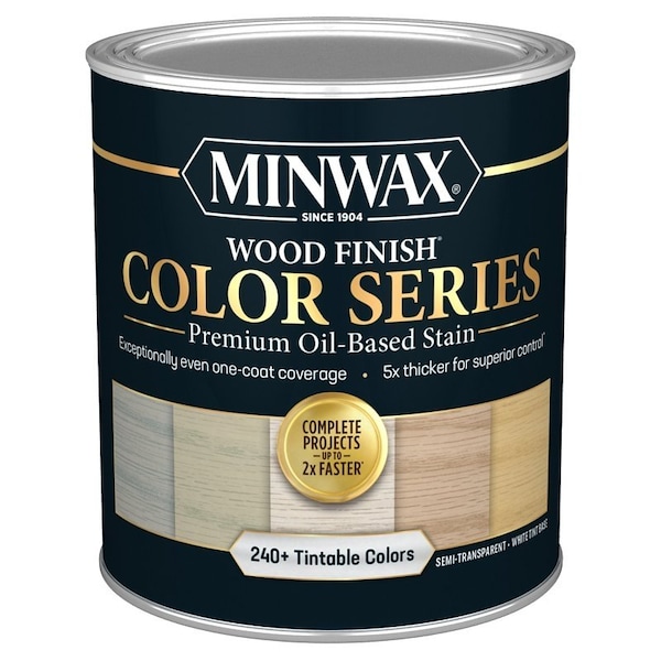 Minwax Wood Finish Color Series Interior Wood Stain, Semi-Transparent, Tint Base/White, Liquid, 1 qt 845100000 - main