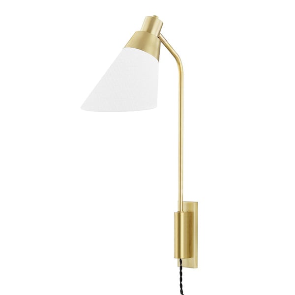 Hudson Valley Lighting Hooke 1 Light Plug-In Sconce 6 In. Aged Brass 5831-AGB - main