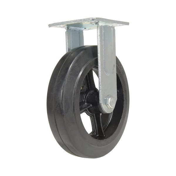 Vestil Rubber Rigid Caster 8 In. Diameter x 2 In. Width 551 Lb. Capacity Black CST-VE-8X2MR-R - main