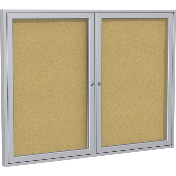 Ghent Enclosed Cork Bulletin Board 60x48", 2 Door PA24860K - main