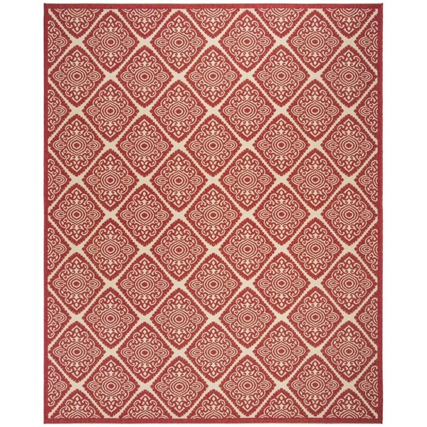 Safavieh 9 x 12 ft. Linden 100 Contemporary Large Rectangular Area RugRed & Creme LND132Q-9 - main