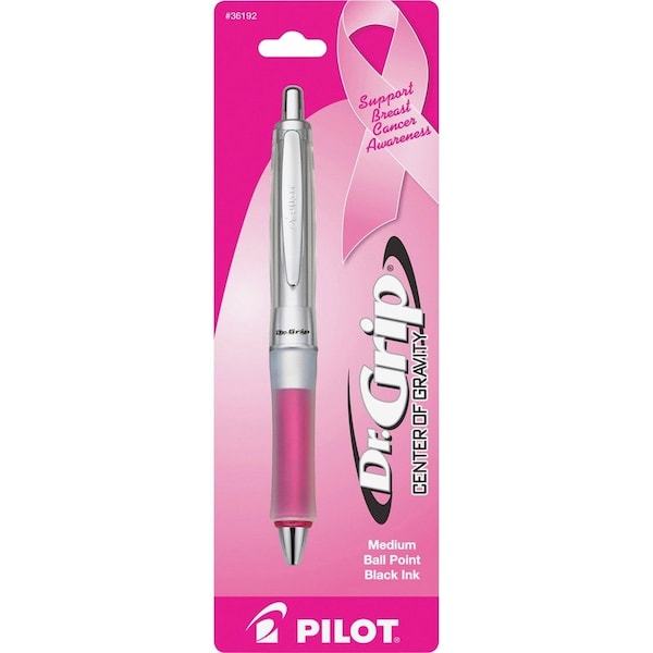 Pilot Dr. Grip Center of Gravity Ballpoint Retractable Pen, Black Ink, Pink Barrel 36192 - main