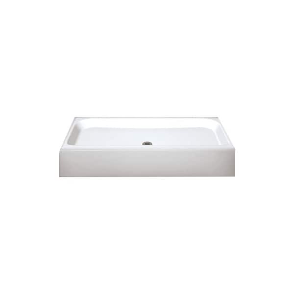 Maax Finesse Series 105624000002 Shower Base, 48 in L, 32 in W, 7 in H, Fiberglass, White 105624-000-002-00 - main