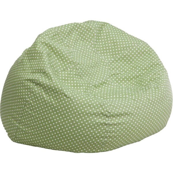 Flash Furniture Bean Bag Chair, 30 in W 30" L 18" H DG-BEAN-SMALL-DOT-GRN-GG - main