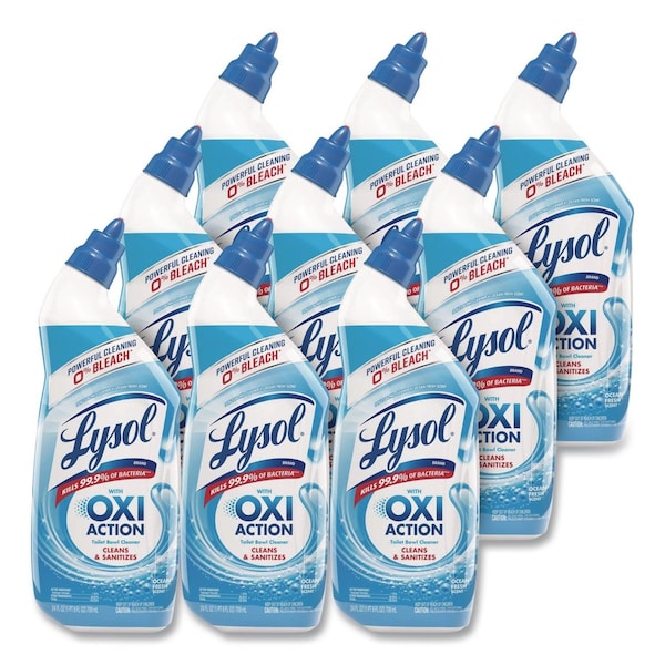 Lysol Toilet Bowl Cleaner with Hydrogen Peroxide, Ocean Fresh Scent, 24 oz, PK9 19200-98011 - main