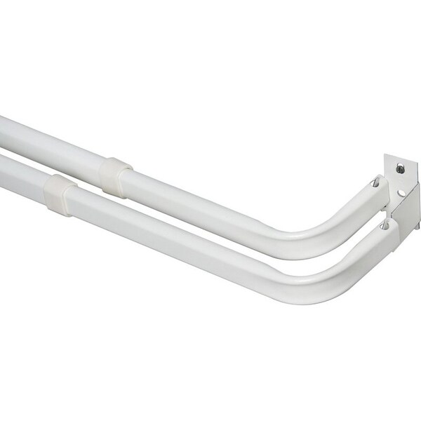 Kenney Mfg Curtain Rod, 2 in Dia, 28 to 48 in L, Steel, White KN521 - main