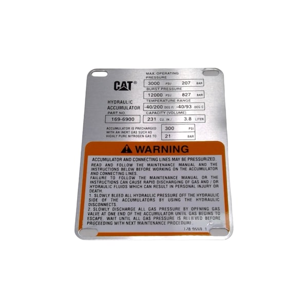 Caterpillar PLATE-WARNIN, CATERPILLAR OEM 1789559 1789559 - main