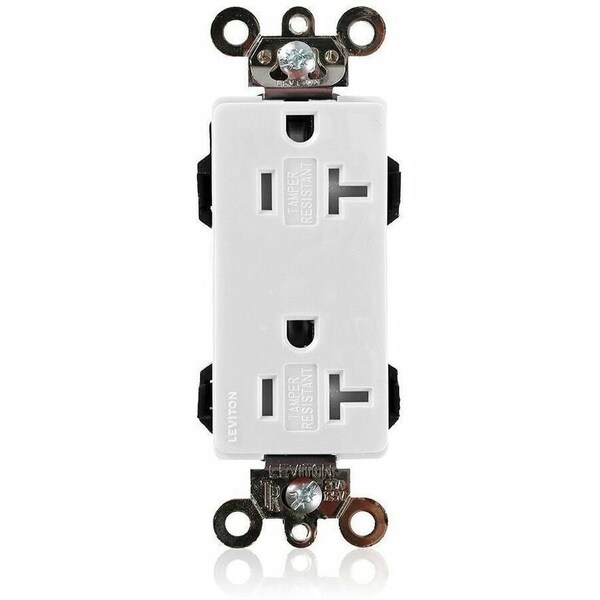 Leviton Commercial Grade Decora Receptacle, 20 Amp, 125 Volt MT163-W - main