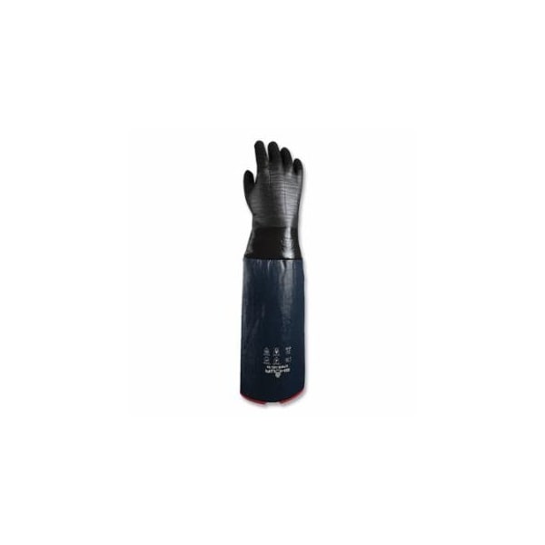 Showa Neoprene Shoulder Length Chemical Protection Gloves, 6781R-145, 26 in L, Rough, Large, Black 845-6781R-145-10 - main
