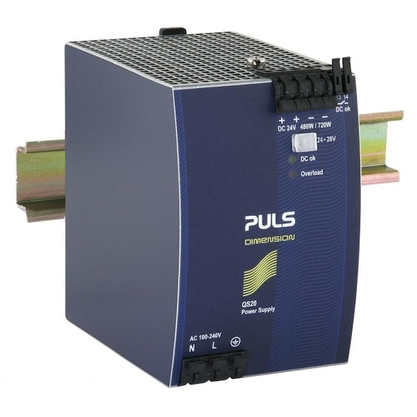 Puls Din Rail Power Supplies for 1-Phase System, 24V, 20A, Conformal Coating QS20.241-C1 - main