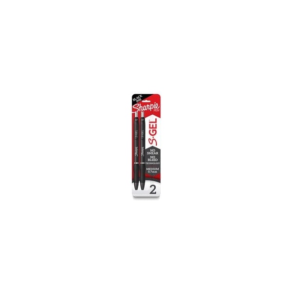 Sharpie S-Gel Pens, 0.7 mm Pen Point, Black Ink, Gel-based, Black Barrel, 6PK 2096156 - main