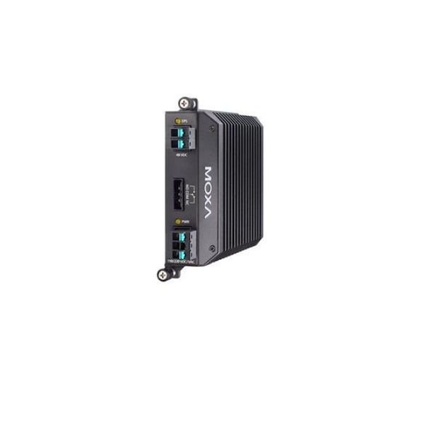 Moxa 110-220 VAC-VDC power supply module with system power, relay, PoE power input, a PWR-HV-P48-A - main
