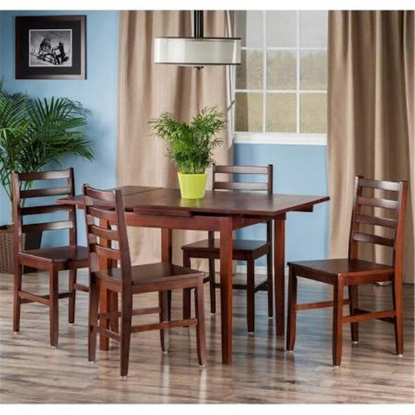 Doba-Bnt 5 Piece Pulman Extension Table with Ladder Back Chairs Set - Walnut SA3299617 - main