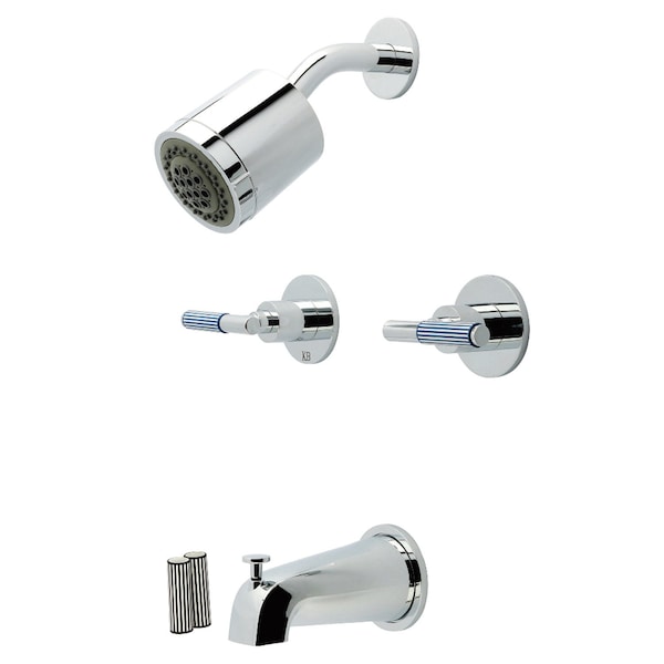 Kingston Brass Double-Handle Tub and Shower Faucet, Polished Chrome KBX8141KPS - main