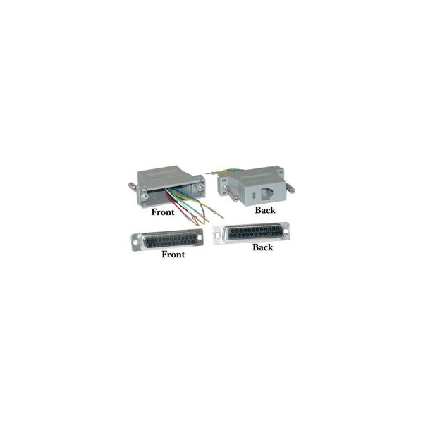 Cable Wholesale Modular Adapter, Gray, DB25 Female to RJ12 31D3-36400 - main