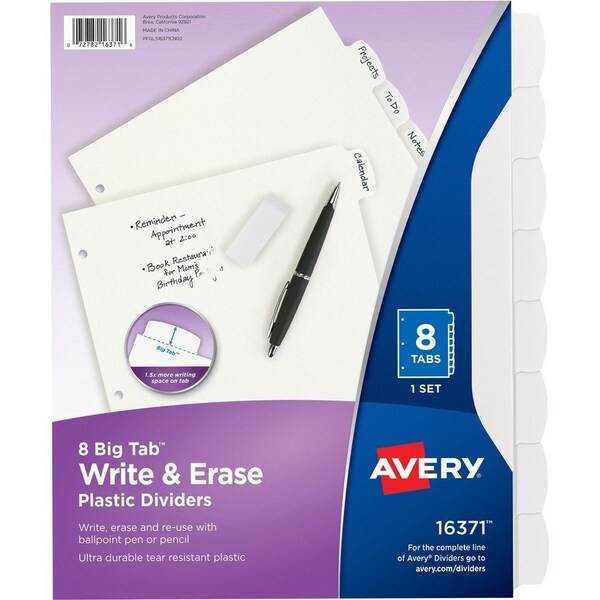 Avery Big Tab Write and Erase Durable Plastic 16371 - main