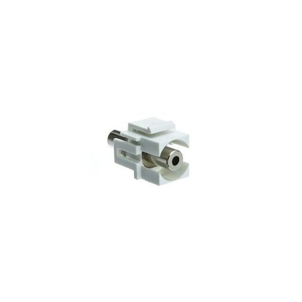 Cable Wholesale Keystone Insert, White, Recessed 3.5mm Stereo Female Coupler 324-350WH - main