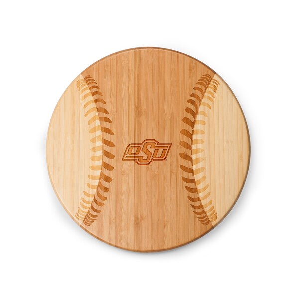 Picnic Time Family Of Brands NCAA Oklahoma State Cowboys Home Run! Baseball Cheese Board - Novelty Charcuterie Board 894-00-505-463-0 - main