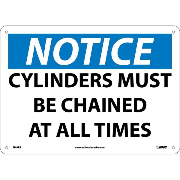 Nmc Notice Cylinders Must Be Chained At All Times Sign, N49RB N49RB - main