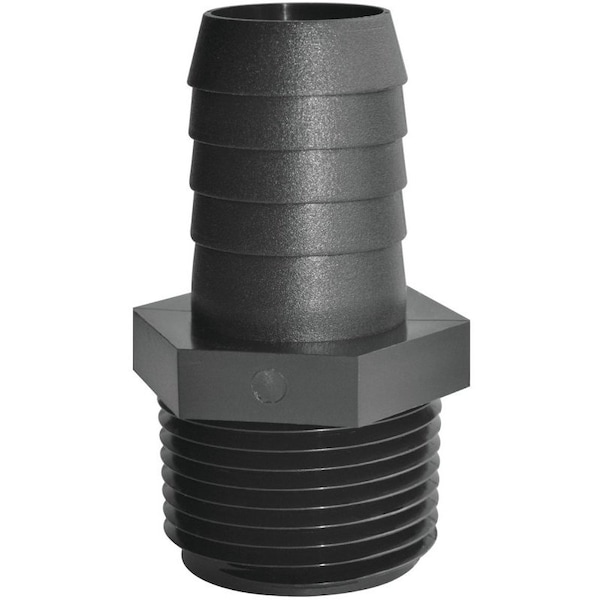 Green Leaf A3412P Pipe to Hose Adapter, Straight, Polypropylene, Black A 3412 P - main