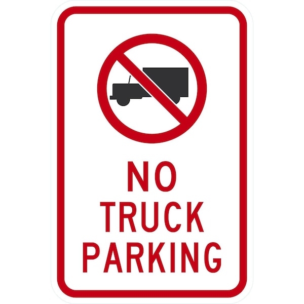 Lyle No Truck Parking (w/graphic), 12x18, Engineer Grade, White G-3396-EG_12x18 - main