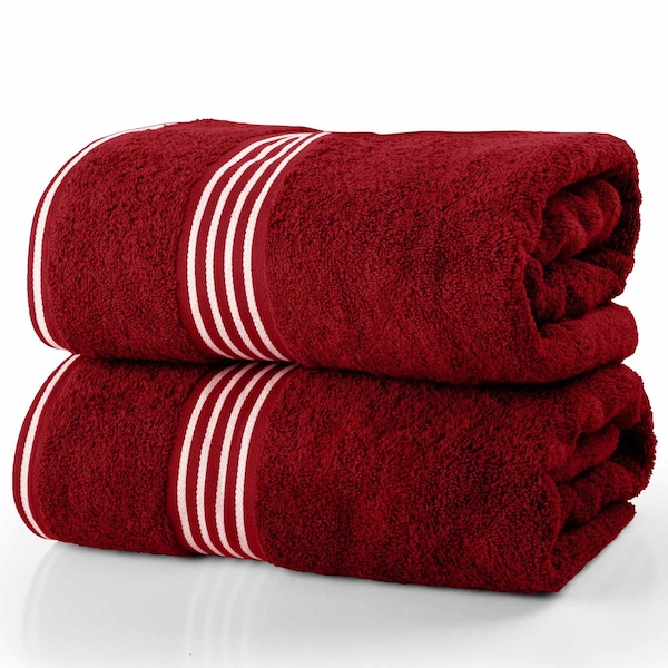 Lavish Home Bath Towels 2PC 100% Cotton Towel Set Extra Large Quick Drying Bath Towels Absorbent Bath Sheets 67-0022-BUBS - main