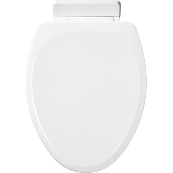 Mayfair Toilet Seat, Oval, Wood, White, Modern, Single Hinge 1878SLW000 - main