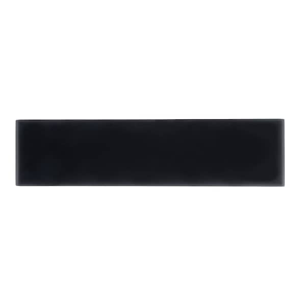 Apollo Tile Black 3 in x 12 in Glass Matte Wall Subway 5 sqft/case, 20PK APLA88091M 3X12A - main