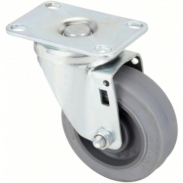 Zoro Select Swivel Plate Caster, 200 lb., Zinc Plated P12KS-PRP030K-12 - main
