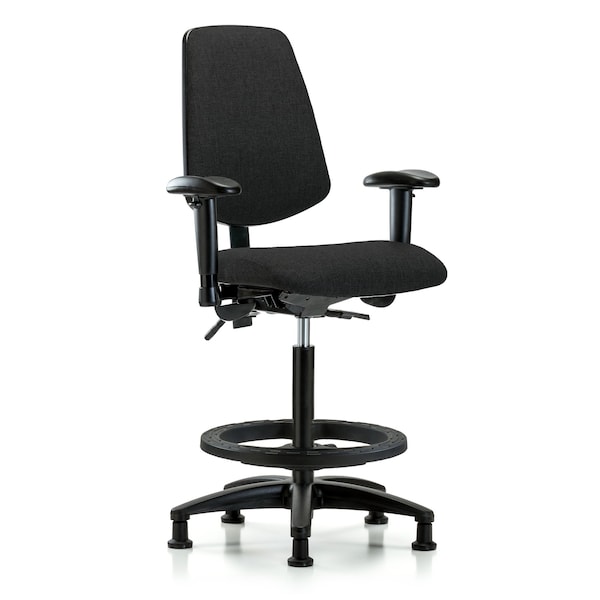 Blue Ridge Ergonomics Fab Hi Bench Chair, Med, Bk, BF, Glds, Blk, 6-Way Adjustable, 26" to 35-1/2" Height, Black BR-FHBCH-MB-RG-T1-A1-BF-RG-F42 - main