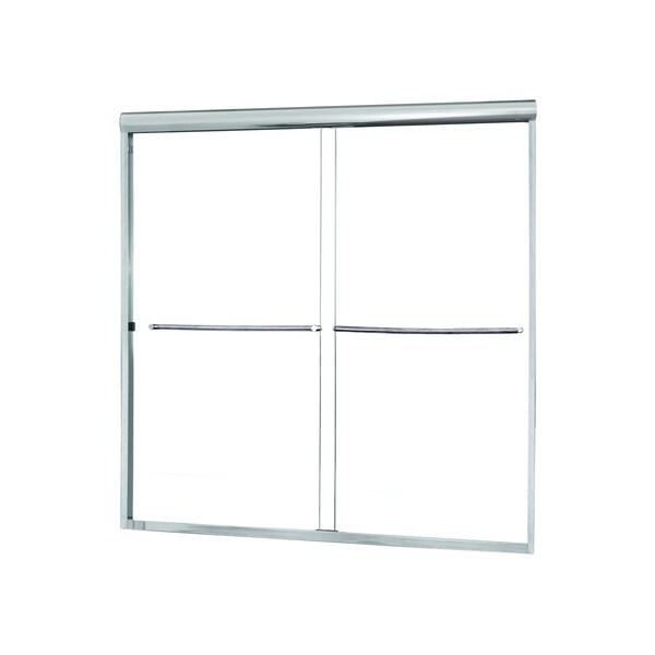 Craft And Main Sliding Shower Door, 54x55in, Frameless CVST5455-CL-SV - main