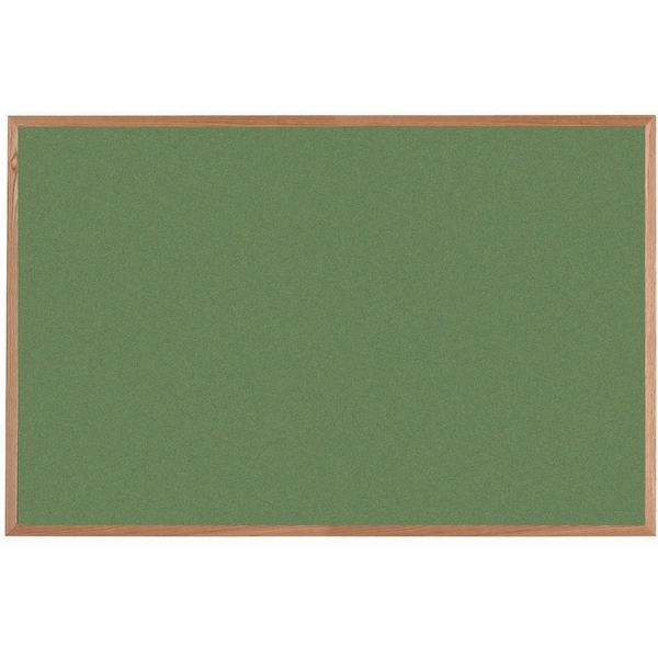 Aarco VIC Cork Bulletin Board, Red Oak Frame, Clear Lacquer Finish, Baby Lettuce 48''Hx72''W OW4872213 - main
