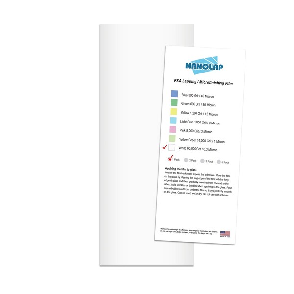 Nanolap PSA Lapping Film, 1 Pc 0.3 Micron (60,000 Grit), 4-0.25 in x 11 in Microfinishing Fine Sanding Paper 61536N - main