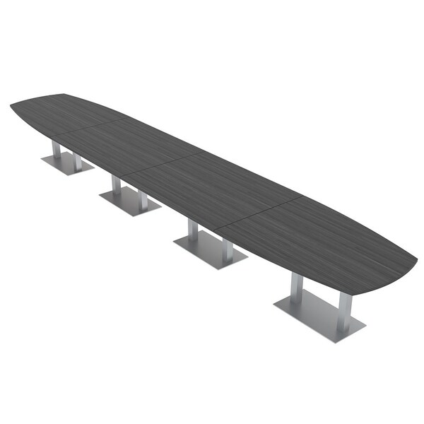 Skutchi Designs Arc Boat Conference Table, 45 in W, 240 in L, Grey HAR-ABOT-48X240-DOU-WA7949 - main