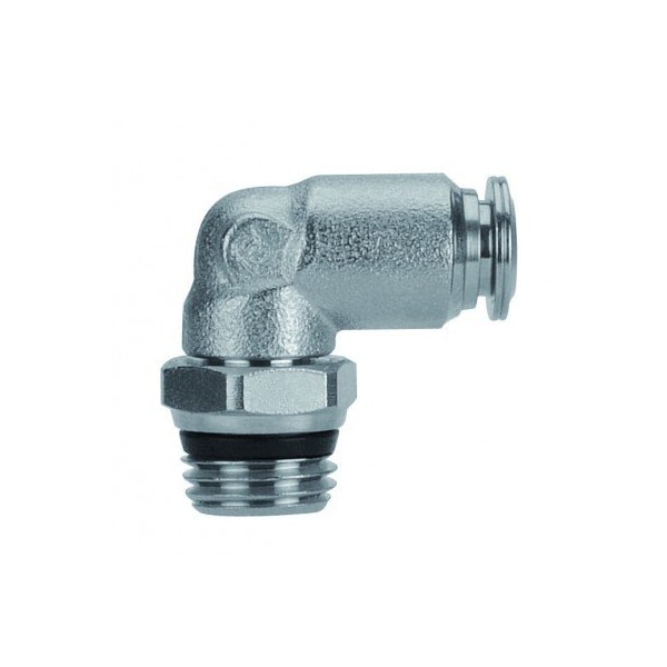Usa Industrials Push to Connect Tube Fitting, Nickel Plated Brass w/ Metal Release Ring, Male Elbow ZUSA-TF-PTC-NPBR-528 - main