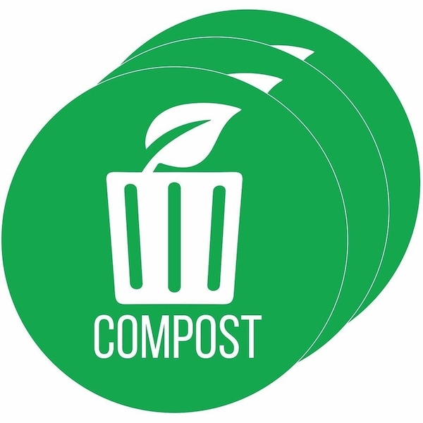 Hls Commercial 3-Pack Vinyl COMPOST Decal Sticker Set, UV-Resistant HLSKERCCOMP3 - main