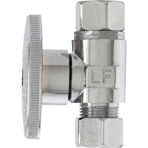 Plumb Pak Straight Stop Supply Valve, 38 in Connection, Female Compression, QuarterTurn Actuator PP2072LF/BG - main