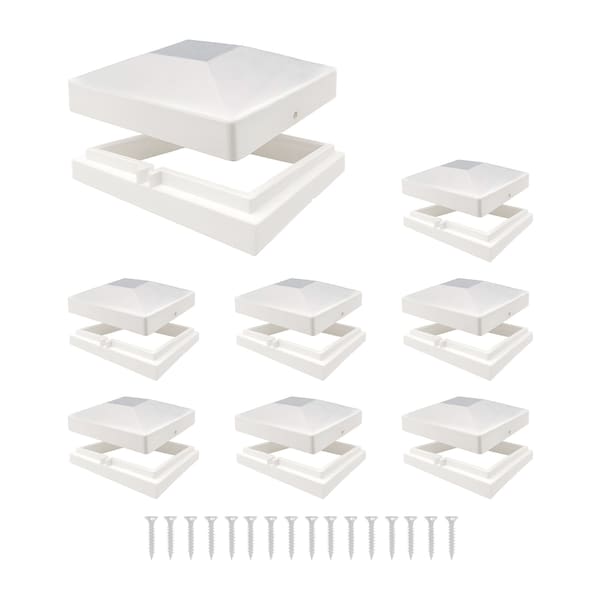 Nuvo Iron 6-in x 6-in White Rigid Plastic Pyramid Post Cap, 8PK PCP29-WEC-IP8 - main