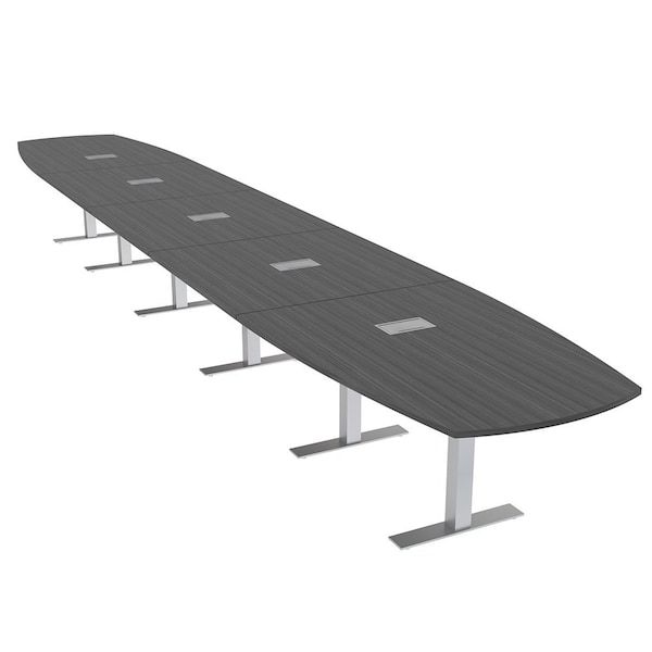Skutchi Designs Arc Boat Conference Table With Power, 48 in W, 264 in L HAR-ABOT-48X264-T-WA7949-ESIL - main