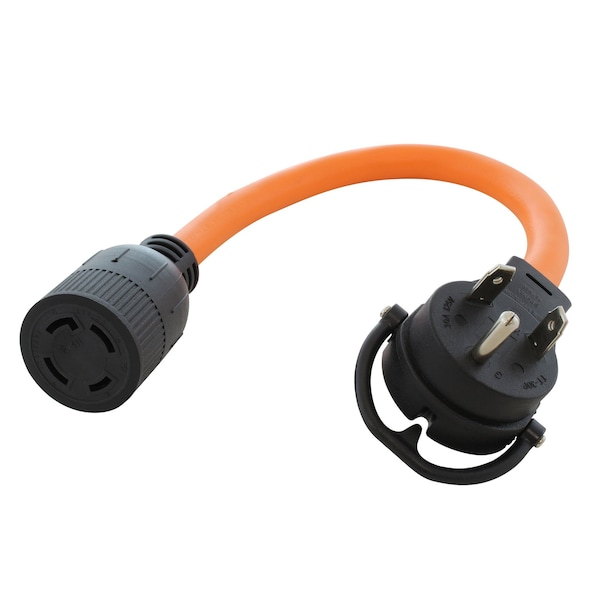 Ac Works Plug Adapter, STW, L14-30R, TT-30P, 1.5 ft., Orange TT30L1430-018 - main