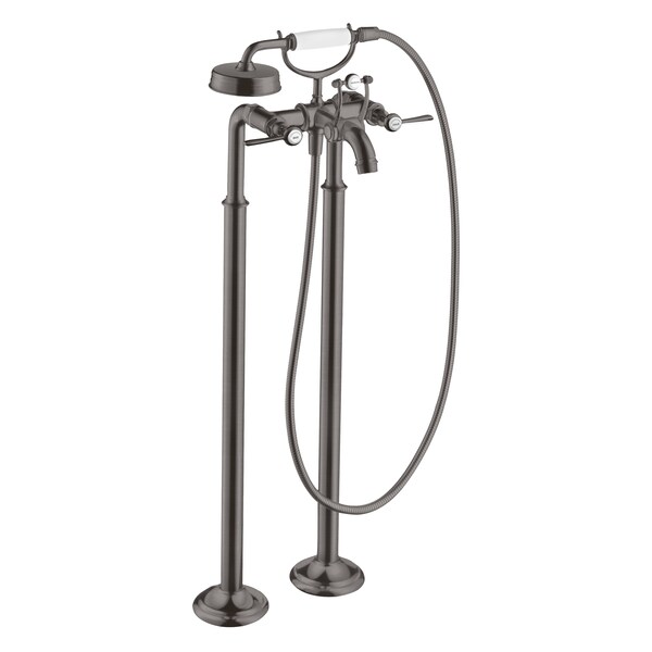 Axor 2-Handle Freestanding Tub Filler Trim w/ Lever Handles and 1.8 GPM Handshower Brushed Black Chrome 16563341 - main
