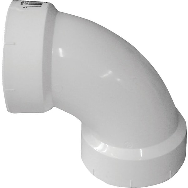 Genova CANPLAS Sanitary Pipe Elbow, 2 in, Hub, 90 deg Angle, PVC, White 192252L - main