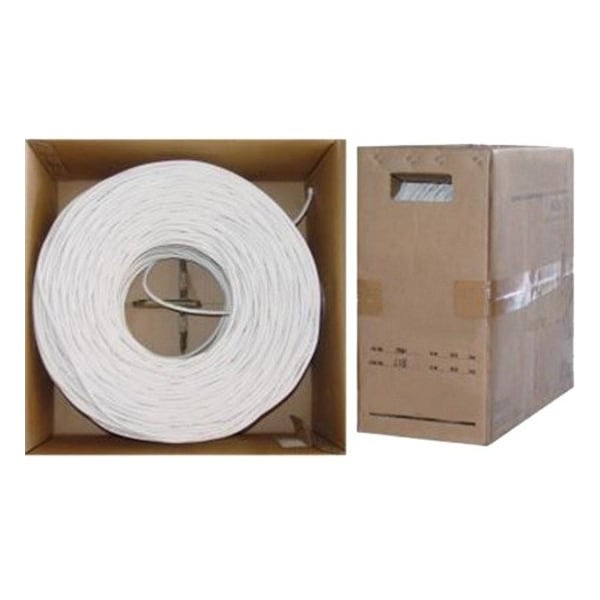 Cable Wholesale Bulk RG6 Coaxial Cable, White, 18 AWG, Solid Core, Pullbox, 1000 foot 10X4-091TH - main