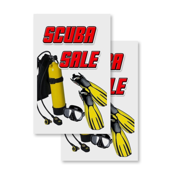 Signmission Scuba Sale, Vinyl Decals Only 24 Inch x 36 Inch, Vinyl Decal, 2PK DSB-2436-2PACK-Scuba Sale - main