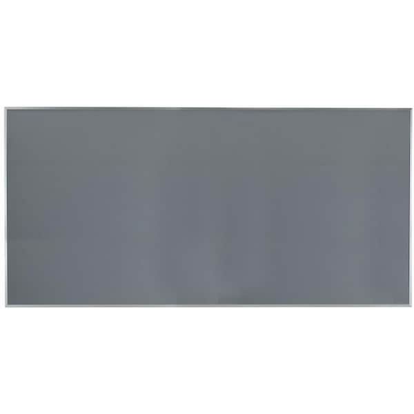 Aarco Designer ''Grey Mix'' Fabric Bulletin Board w/ a Clear Satin Anodized Aluminum Frame, 48''Hx96''W DF4896012 - main