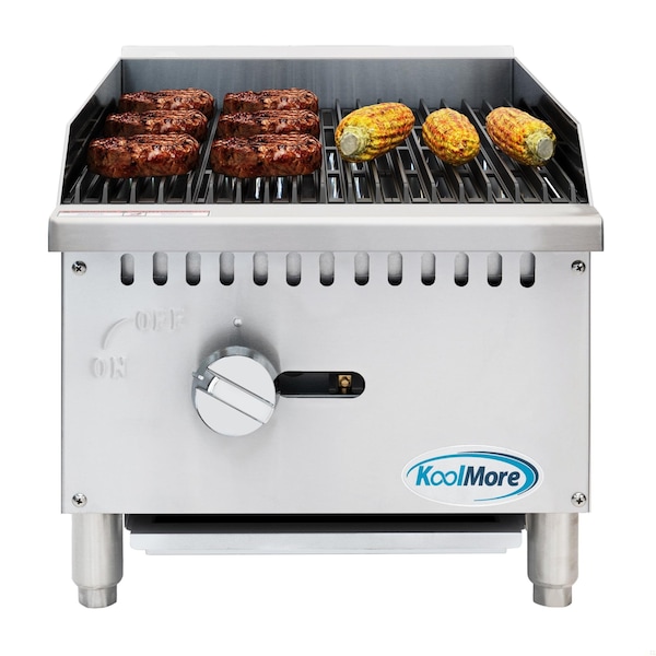 Koolmore 16 in. Commercial 1-Burner Natural Gas Charbroiler with 30,000 BTU in Stainless-Steel KM-GCB1-18M KM-GCB1-18M - main