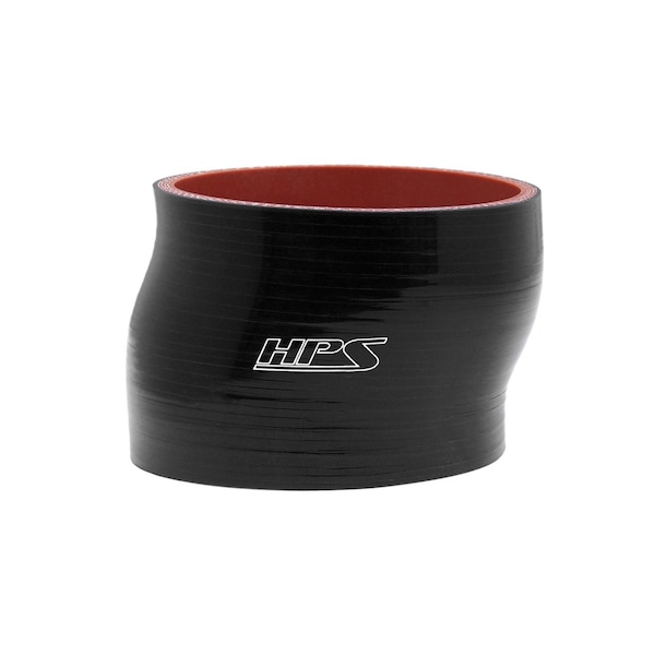 Hps Performance 4 in ID x 3 in L, 4-Ply High Temp Reinforced Silicone Straight Offset Coupler Hose, Black HTSOC-400-BLK - main