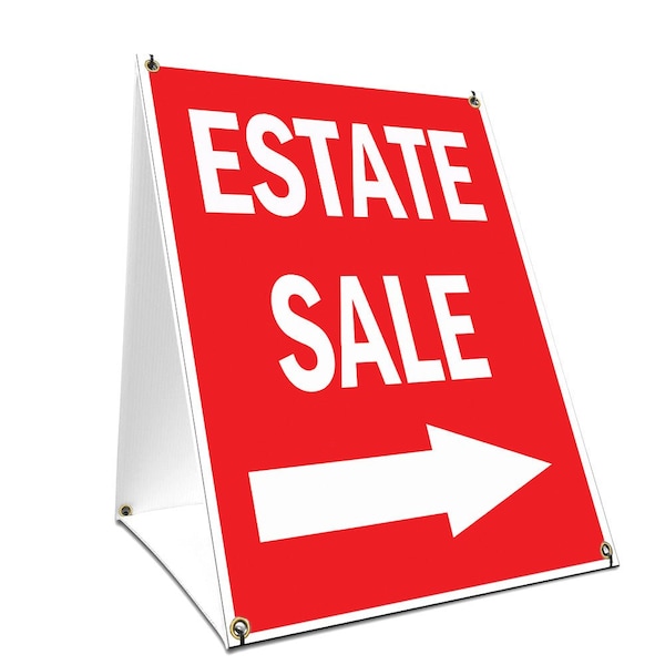 Signmission Estate Sale With Arrow, 36 Inch x 24 Inch A-frame Yard Sign, Plastic Sign SBC-2436-Estate Sale With Arrow - main