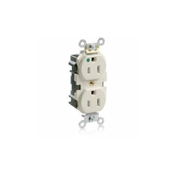 Leviton Straight Blade Receptacle, 5-15R, 15 A, 125V AC, Surface Mount, Self-Grounded M8200-HT - main